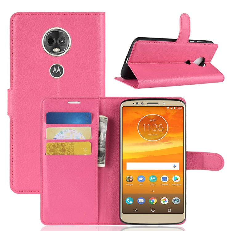 Litchi Texture Horizontal Flip Leather Case for Motorola Moto E5 Plus (Brazil / EU Version), with Wallet & Holder & Card Slots