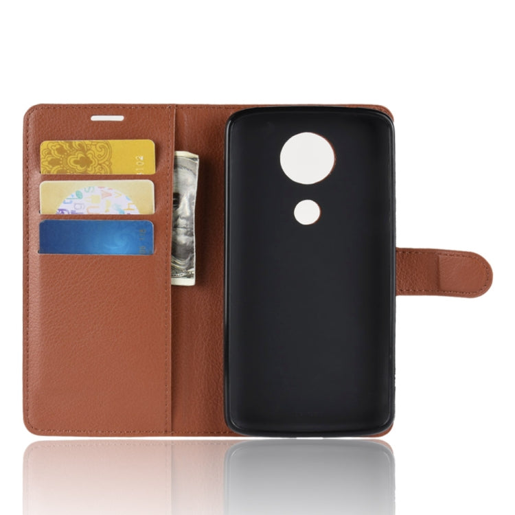 Litchi Texture Horizontal Flip Leather Case for Motorola Moto E5 Plus (Brazil / EU Version), with Wallet & Holder & Card Slots