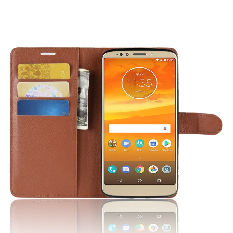 Litchi Texture Horizontal Flip Leather Case for Motorola Moto E5 Plus (Brazil / EU Version), with Wallet & Holder & Card Slots