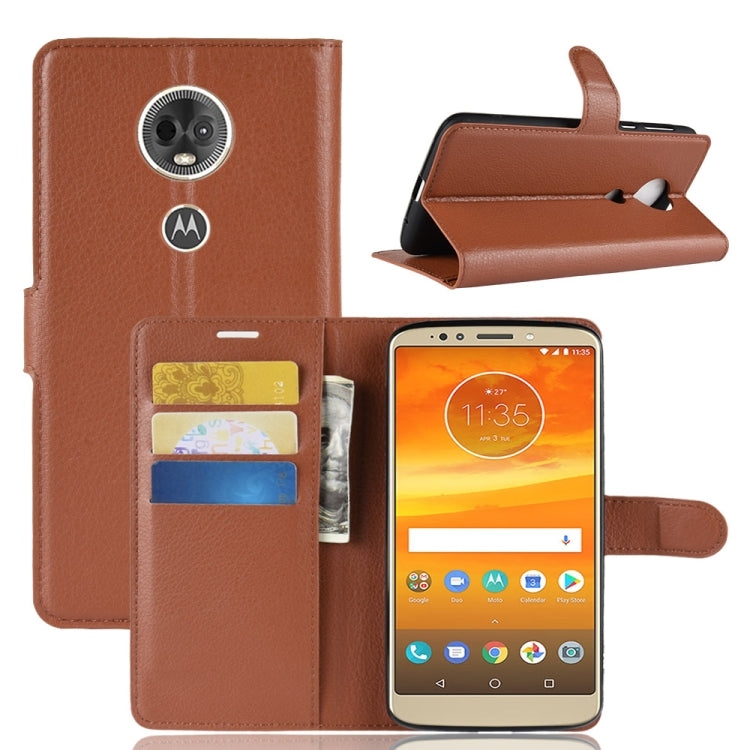 Litchi Texture Horizontal Flip Leather Case for Motorola Moto E5 Plus (Brazil / EU Version), with Wallet & Holder & Card Slots