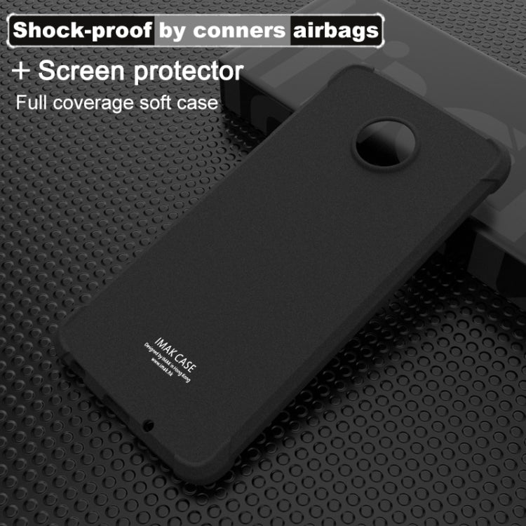 IMAK All-inclusive Shockproof Airbag TPU Case for Motorola Z4, with Screen Protector(Matte Black)