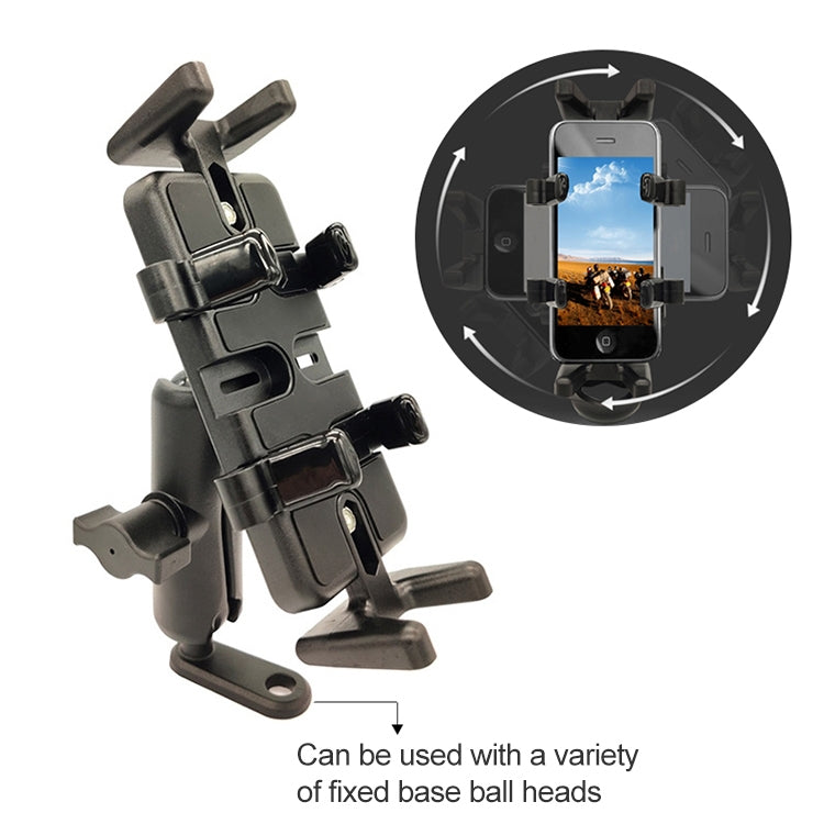 Universal L-shaped Ball Head Motorcycle Rearview Mirror Multi-function Mobile Phone Holder, Suitable for Mobile Phone Width: 5.5-9.5cm