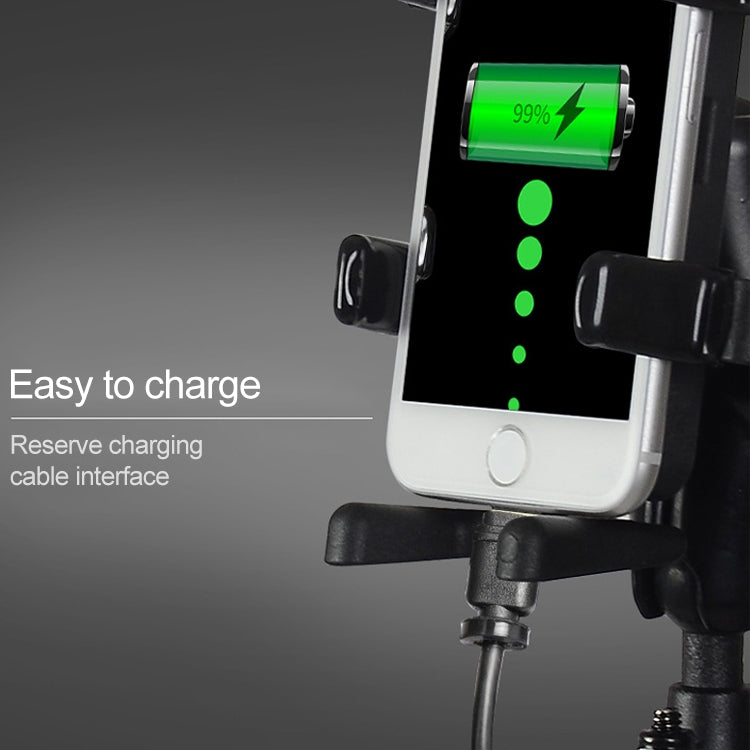 Universal Strip Shaped Ball Head Motorcycle U-shaped Bolt Handlebar Multi-function Mobile Phone Holder, Suitable for Mobile Phone Width: 5.5-9.5cm  