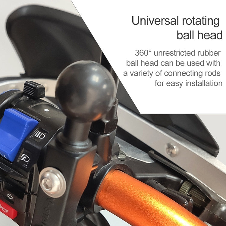 Motorcycle Handlebar Bracket Fixed Accessories Strip Shaped Ball Head, Compatible with Round Pipe Diameter: 15-33mm