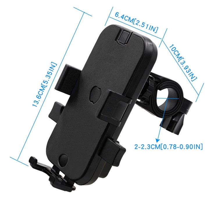 CS-344B1 Motorcycle Automatic Lock Mobile Phone Holder, Handlebar Version (Black)