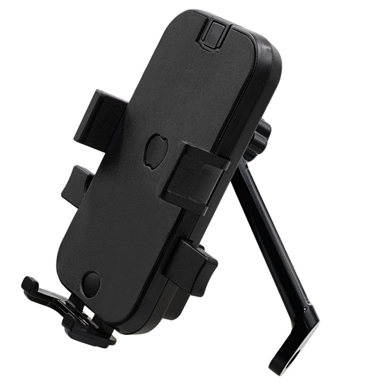 CS-344B2 Motorcycle Automatic Lock Mobile Phone Holder, Mirror Holder Version (Black)