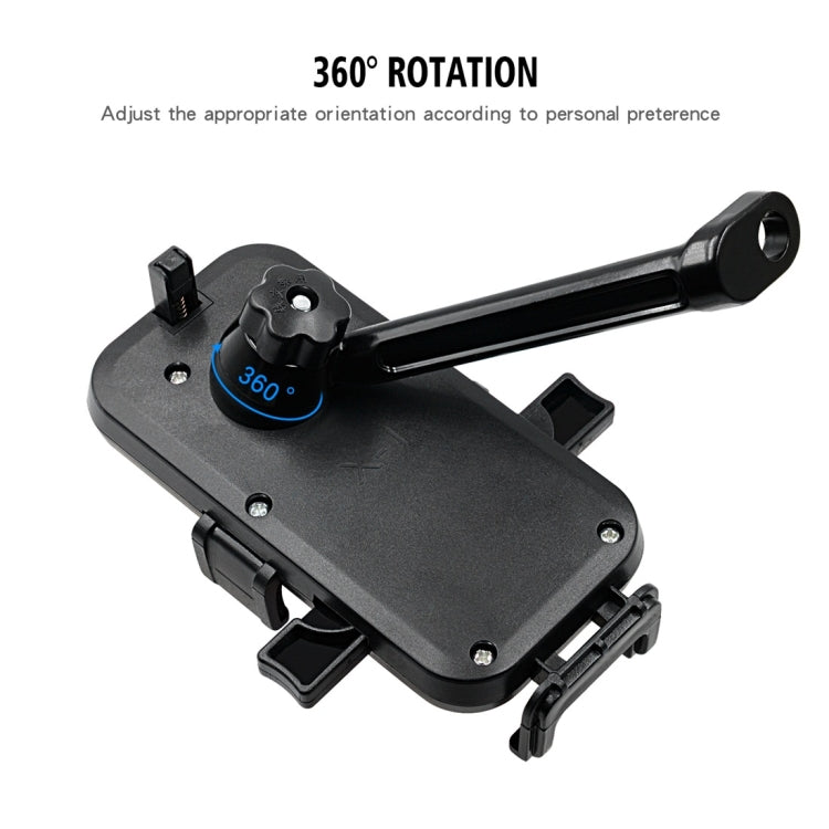 CS-344B2 Motorcycle Automatic Lock Mobile Phone Holder, Mirror Holder Version (Black)