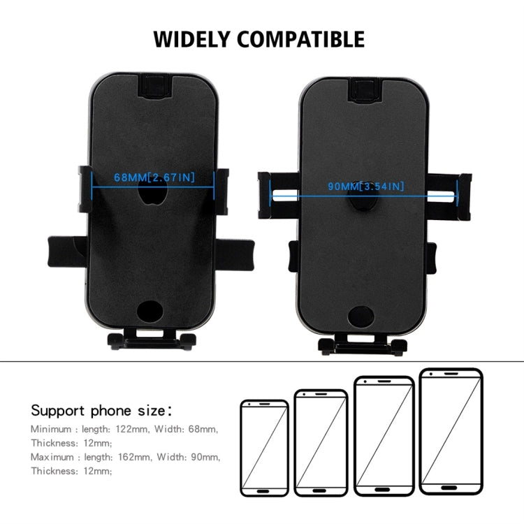 CS-344C1 Motorcycle Chargeable Automatic Lock Mobile Phone Holder, Handlebar Version (Black)