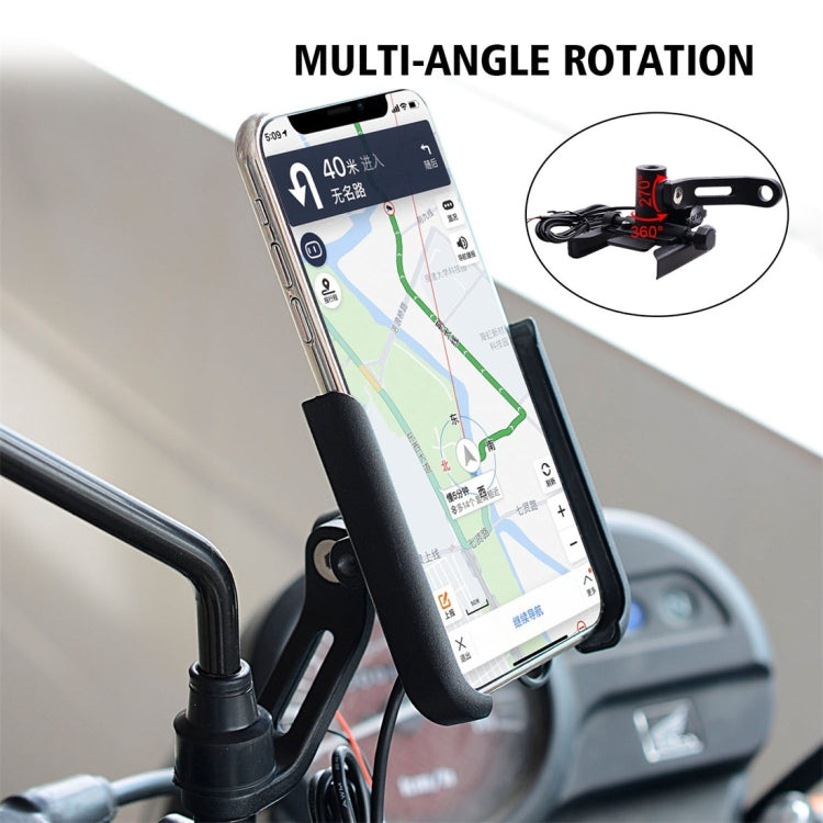 CS-856D1 Motorcycle Rotatable Chargeable Aluminum Alloy Mobile Phone Holder, Mirror Holder Version
