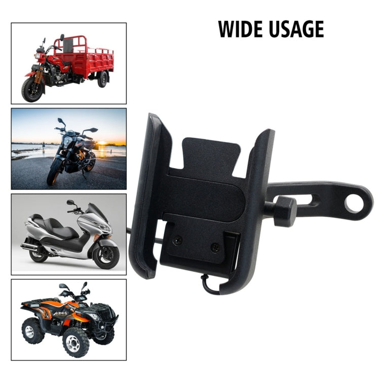 CS-856D1 Motorcycle Rotatable Chargeable Aluminum Alloy Mobile Phone Holder, Mirror Holder Version