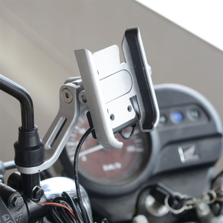 CS-856D1 Motorcycle Rotatable Chargeable Aluminum Alloy Mobile Phone Holder, Mirror Holder Version