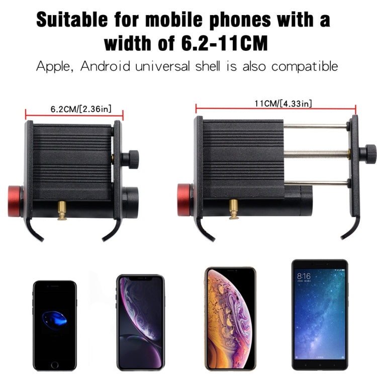 CS-868A1 Motorcycle Aluminum Alloy Mobile Phone Holder with Power Bank, Handlebar Version (Black)