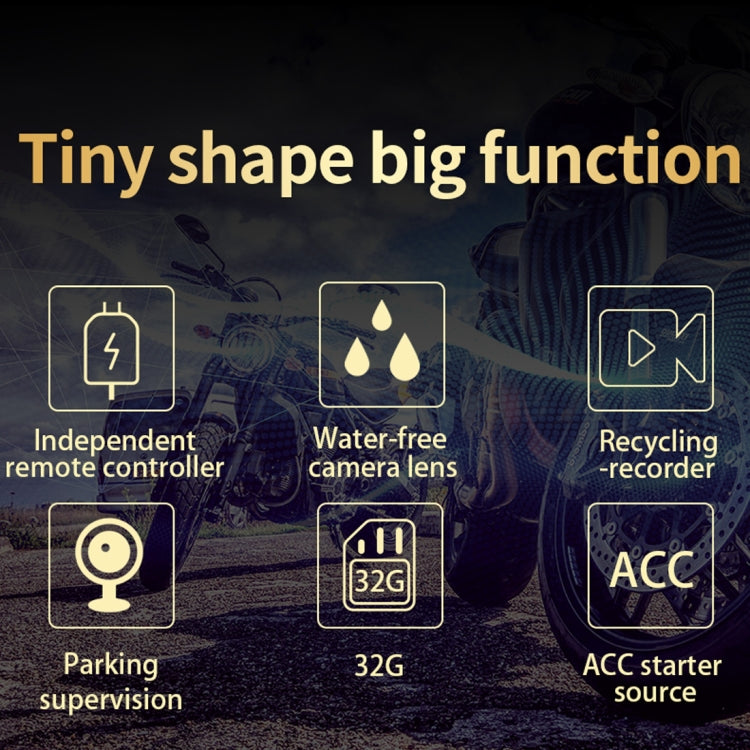 M1 1080P Adjustable Motorcycle HD Recorder with Waterproof Remote Control (Black)