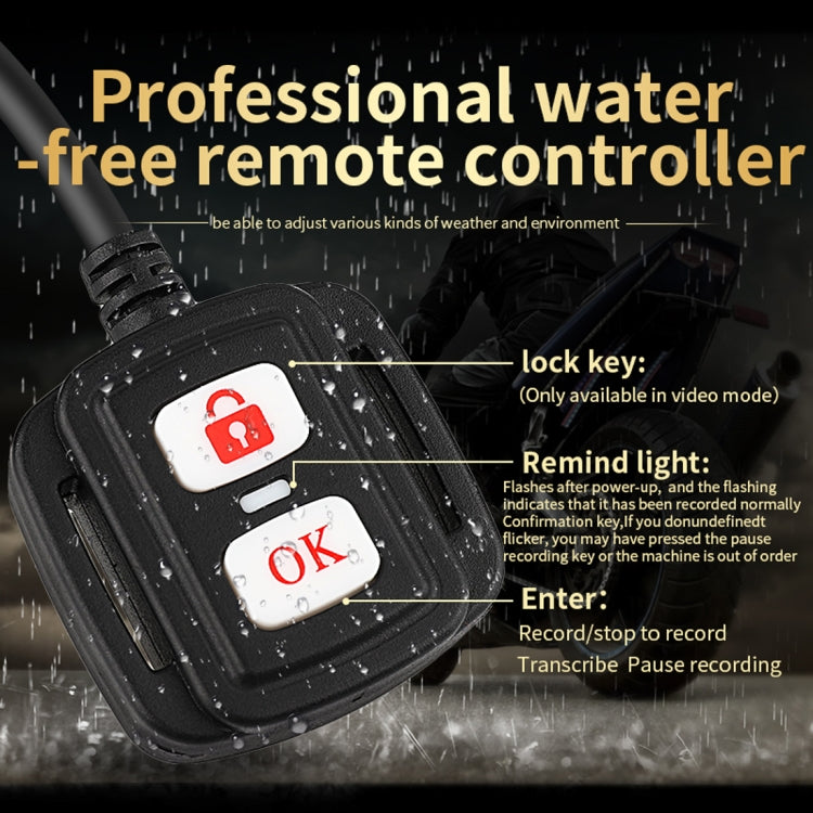 M1 1080P Adjustable Motorcycle HD Recorder with Waterproof Remote Control (Black)