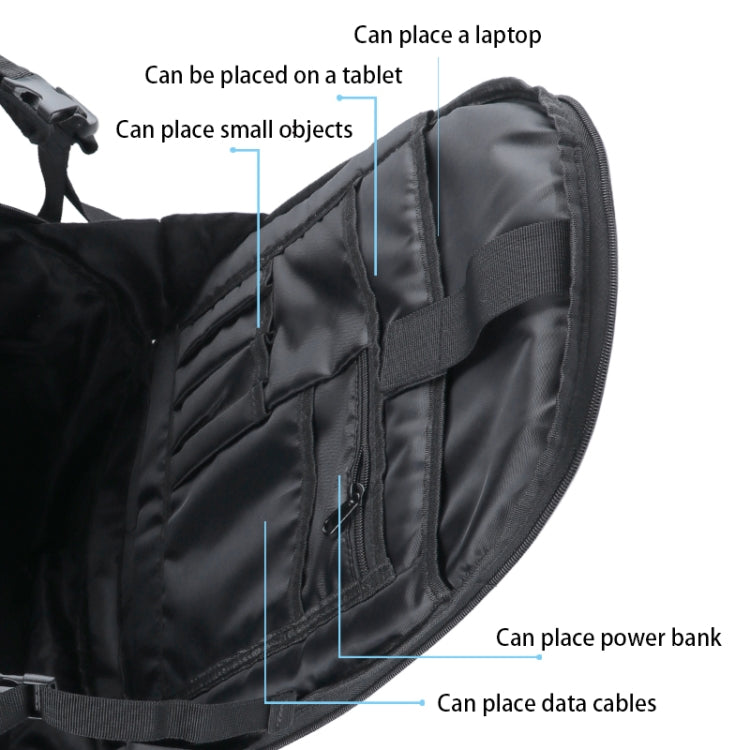 Motorcycle Rainproof Shoulders Helmet Riding Carbon Fiber Hard Backpack (Black)