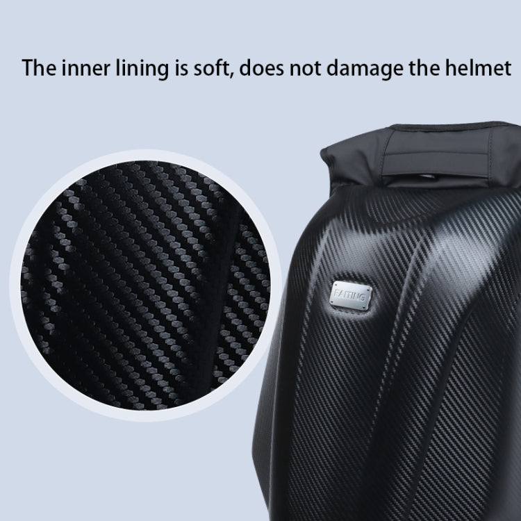 Motorcycle Rainproof Shoulders Helmet Riding Carbon Fiber Hard Backpack (Black)