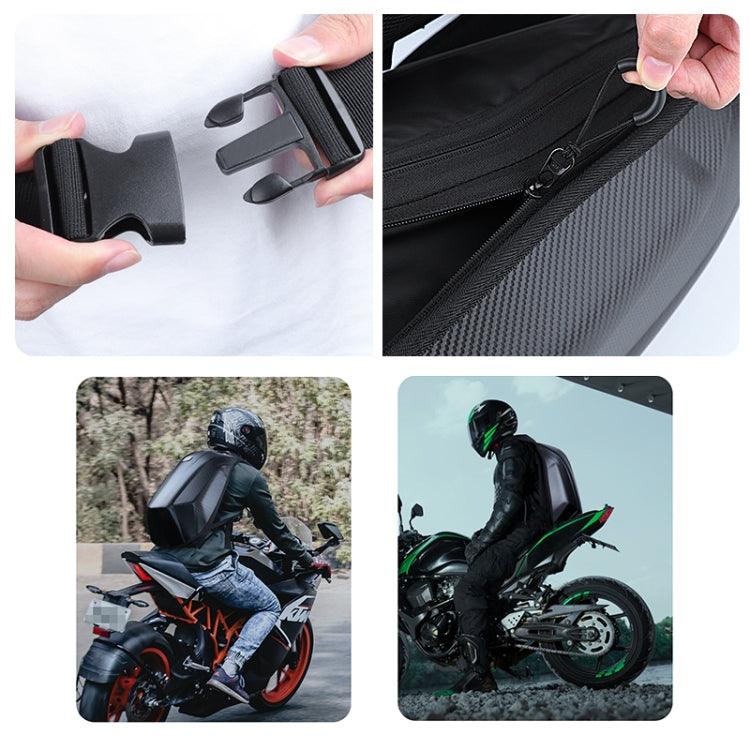 Motorcycle Rainproof Shoulders Helmet Riding Carbon Fiber Hard Backpack (Black)
