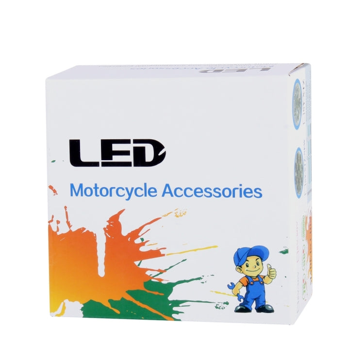 24W 12 LED Circular Motorcycle Headlight Lamp with Angle Eye(White Light + Blue Light), DC 8-36V