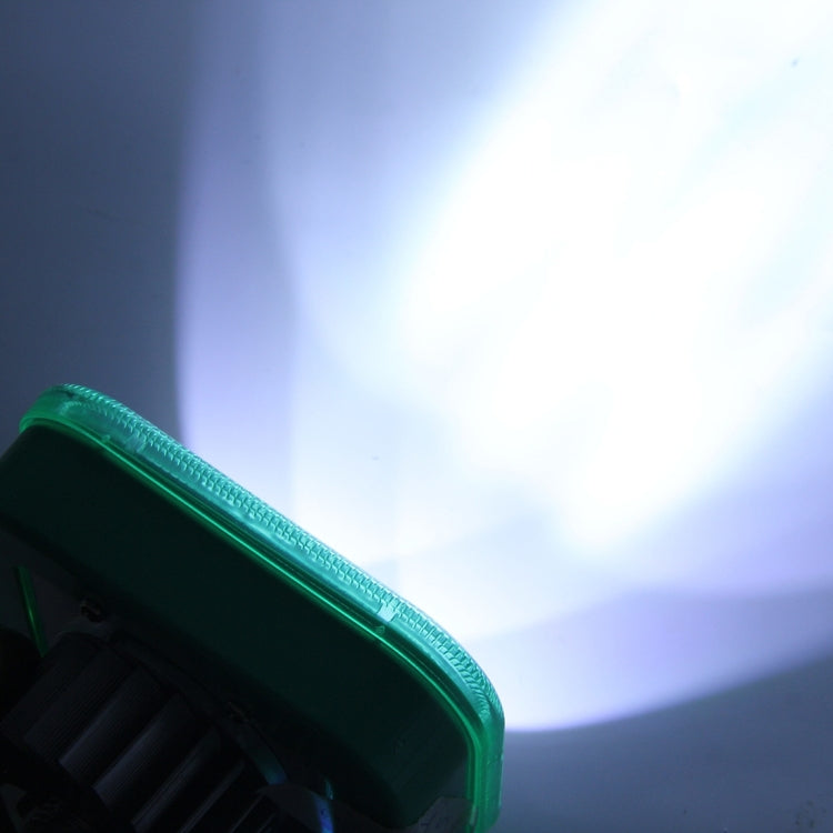 12W 6 LED Rectangle Motorcycle Headlight Lamp with Angle Eye(White Light + Green Light), DC 8-36V