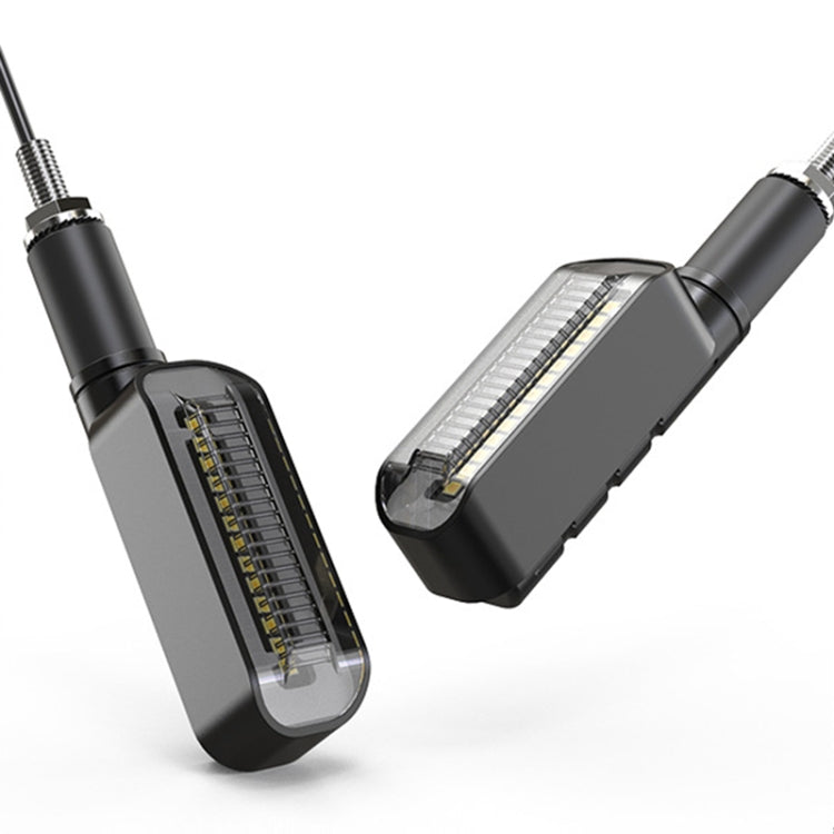 2 PCS D12V Motorcycle LED Waterproof Dynamic Blinker Side Lights Flowing Water Turn Signal Light with Handle (Red Light)