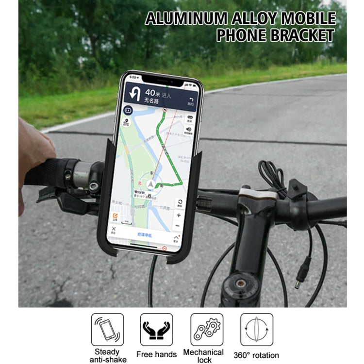 CS-1068A1 Motorcycle Aluminum Alloy Mobile Phone Holder Bracket, Handlebar Version (Black)