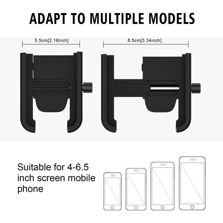 CS-1068C1 Motorcycle Aluminum Alloy Mobile Phone Holder Bracket with Charging Function, Handlebar Version (Black)