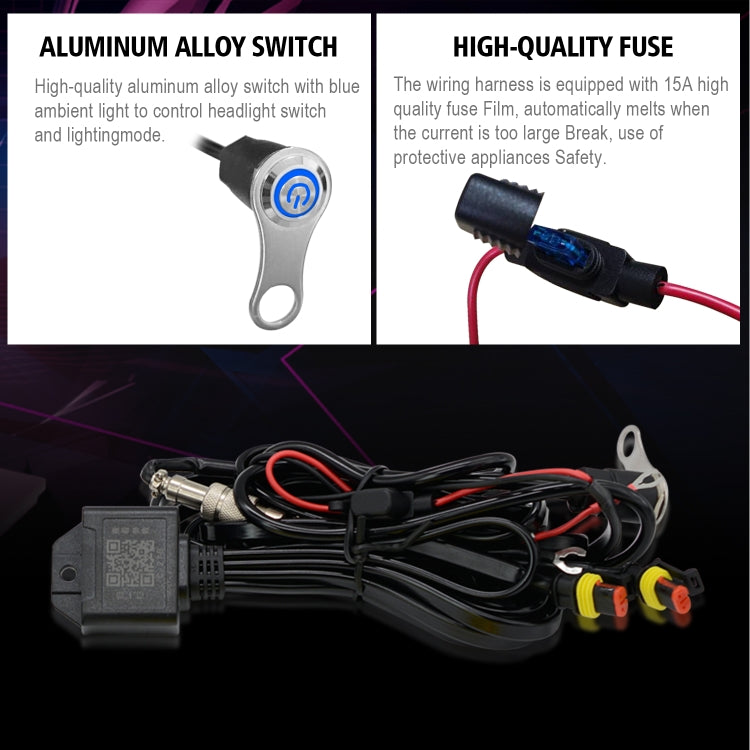 CS-1088A1 G29-9 1 Pair Motorcycle Waterproof Aluminum Alloy External LED Headlight Spotlight (Black)