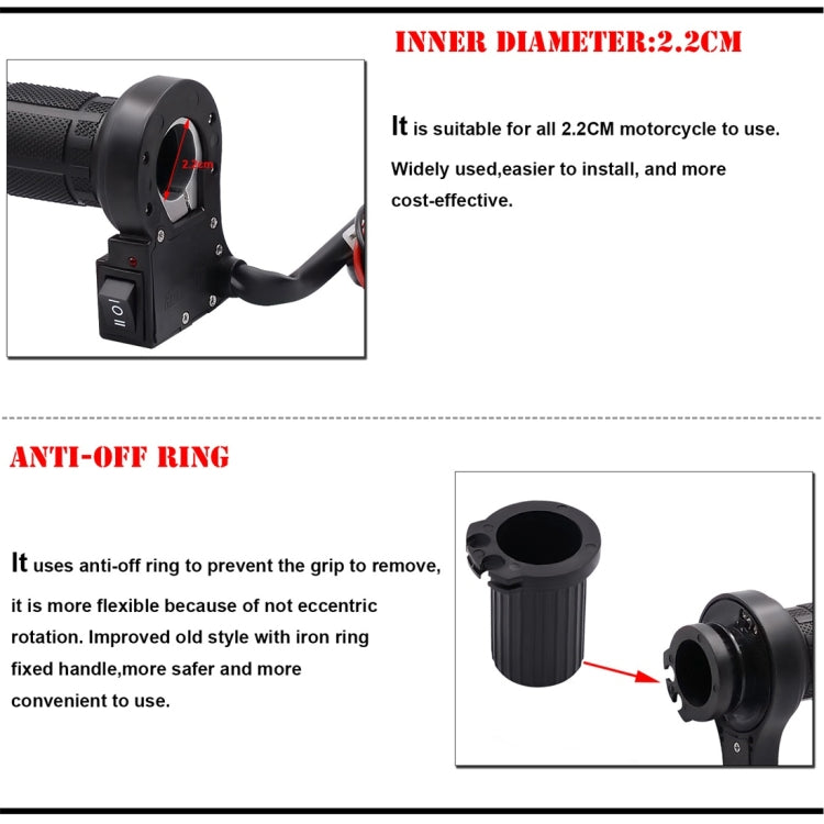 CS-203A1 Motorcycle Modified Electric Heating Hand Cover Heated Grip Handlebar, Upgrade Version