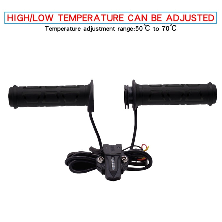 CS-095C1 Multi-function Motorcycle Modified Adjustable Temperature Electric Heating Hand Cover Heated Grip Handlebar, Support 5 Gear Adjustion
