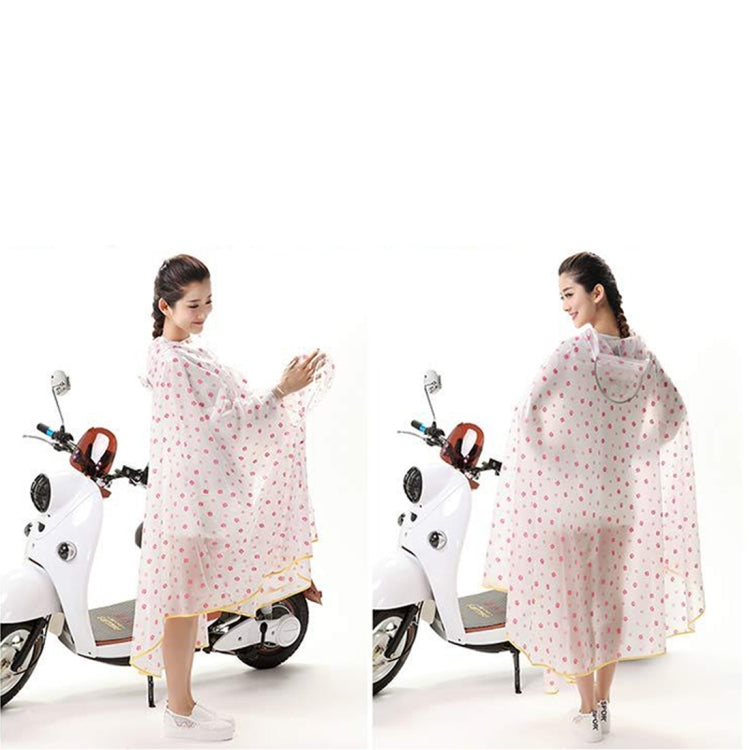 Waterproof Big Hat Transparent PVC Printing Flower Clear Motorcycle Person Poncho Adult Hooded Impermeable Raincoat Outdoor Rain Cape Coat
