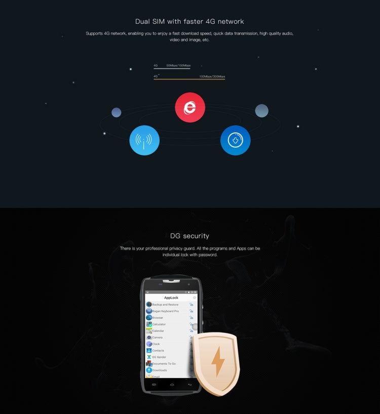 DOOGEE T5S 16GB, Network: 4G, IP67 Waterproof Dustproof Press-resistant, 5.0 inch Android 6.0 MTK6735V Quad Core, RAM: 2GB, 4500mAh Battery, OTG, GPS(Black)