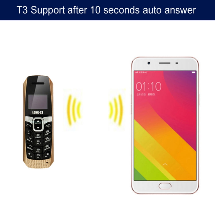 LONG-CZ T3 Mini Mobile Phone, Hands Free Bluetooth Dialer, Bluetooth Music, FM, GSM