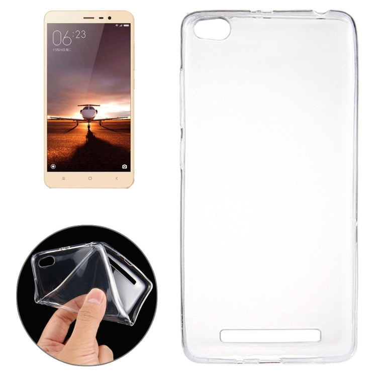 New For Xiaomi Redmi 3 Ultra-thin Transparent TPU Protective Case(Transparent)