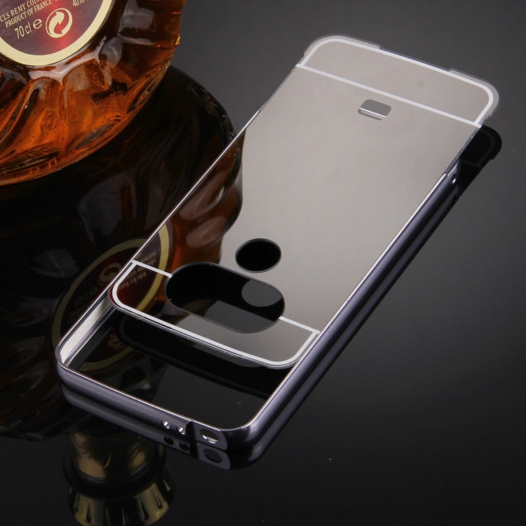 For LG G5 Electroplating Mirror Push Pull PC Protective Case Back Shell Cover + Metal Bumper Frame