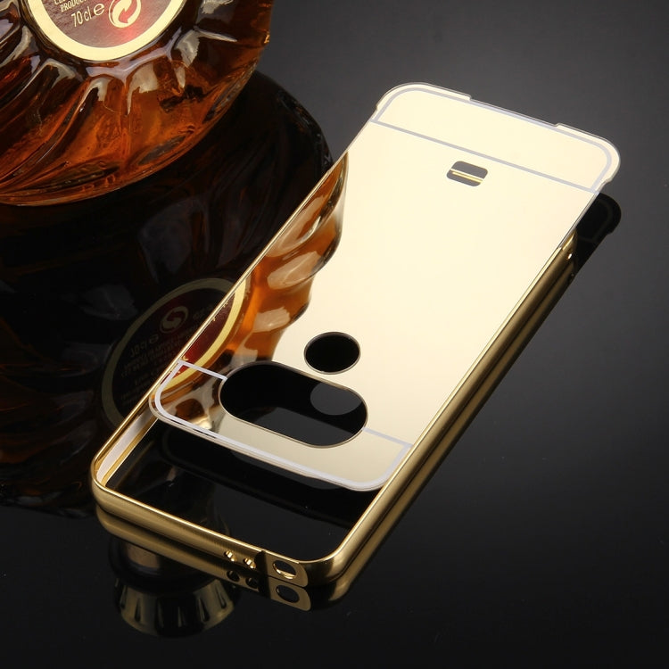 For LG G5 Electroplating Mirror Push Pull PC Protective Case Back Shell Cover + Metal Bumper Frame