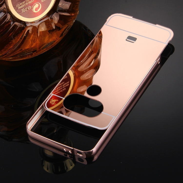For LG G5 Electroplating Mirror Push Pull PC Protective Case Back Shell Cover + Metal Bumper Frame