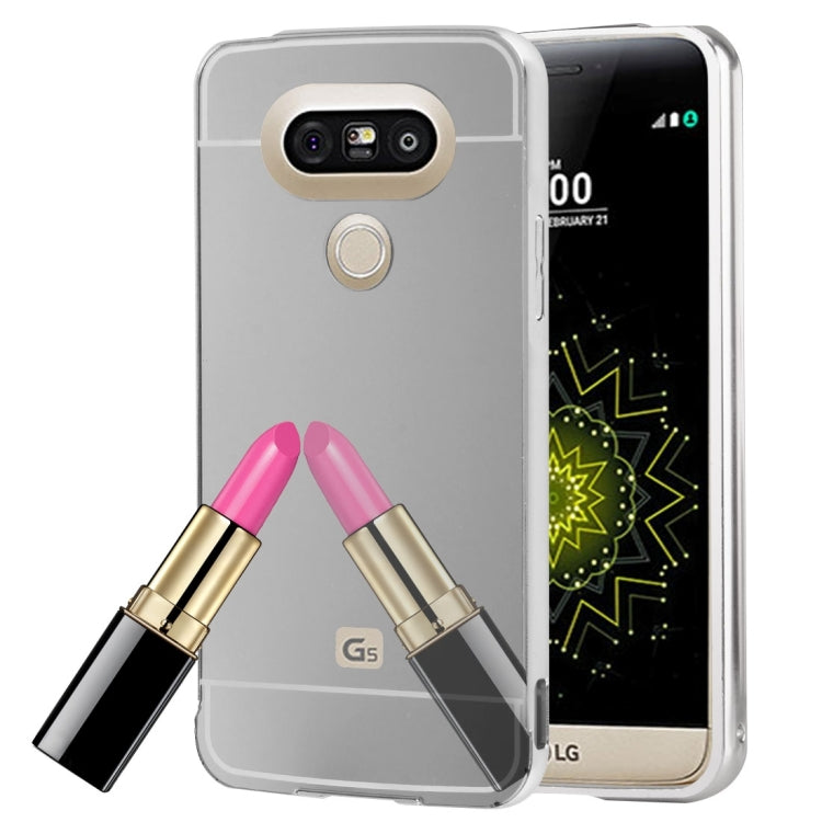 For LG G5 Electroplating Mirror Push Pull PC Protective Case Back Shell Cover + Metal Bumper Frame