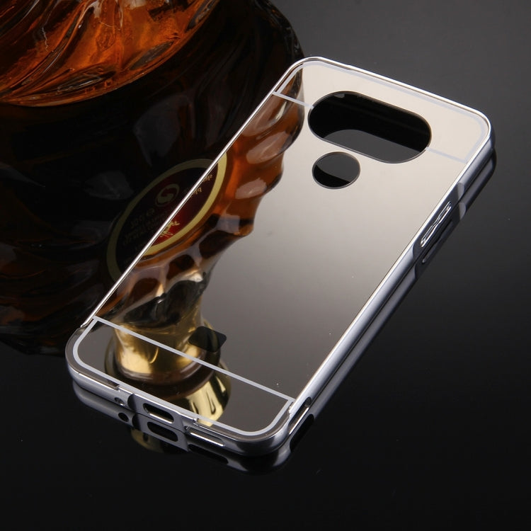 For LG G5 Electroplating Mirror Push Pull PC Protective Case Back Shell Cover + Metal Bumper Frame