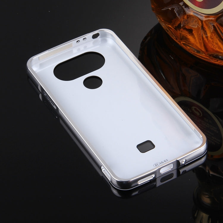 For LG G5 Electroplating Mirror Push Pull PC Protective Case Back Shell Cover + Metal Bumper Frame