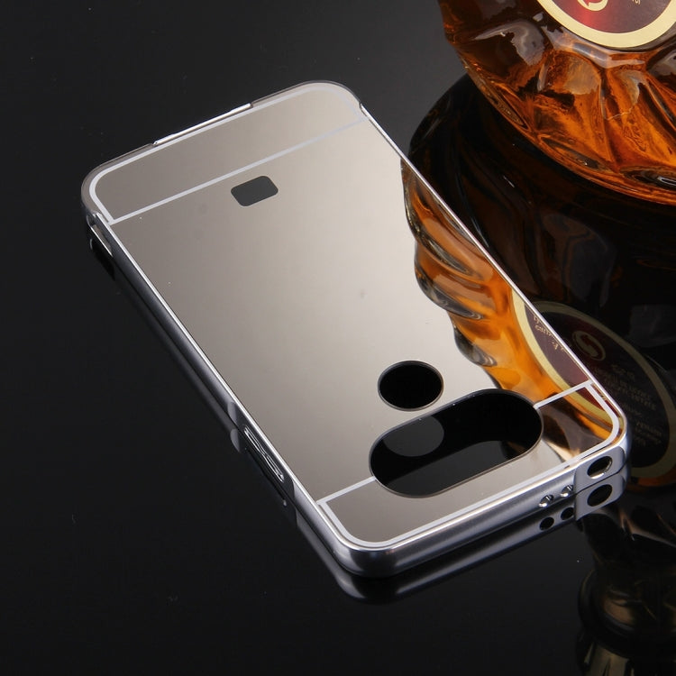 For LG G5 Electroplating Mirror Push Pull PC Protective Case Back Shell Cover + Metal Bumper Frame