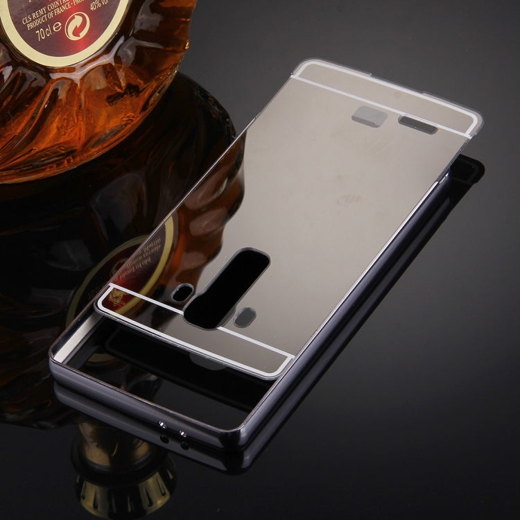 For LG G4 Electroplating Mirror Push Pull PC Protective Case Back Shell Cover + Metal Bumper Frame