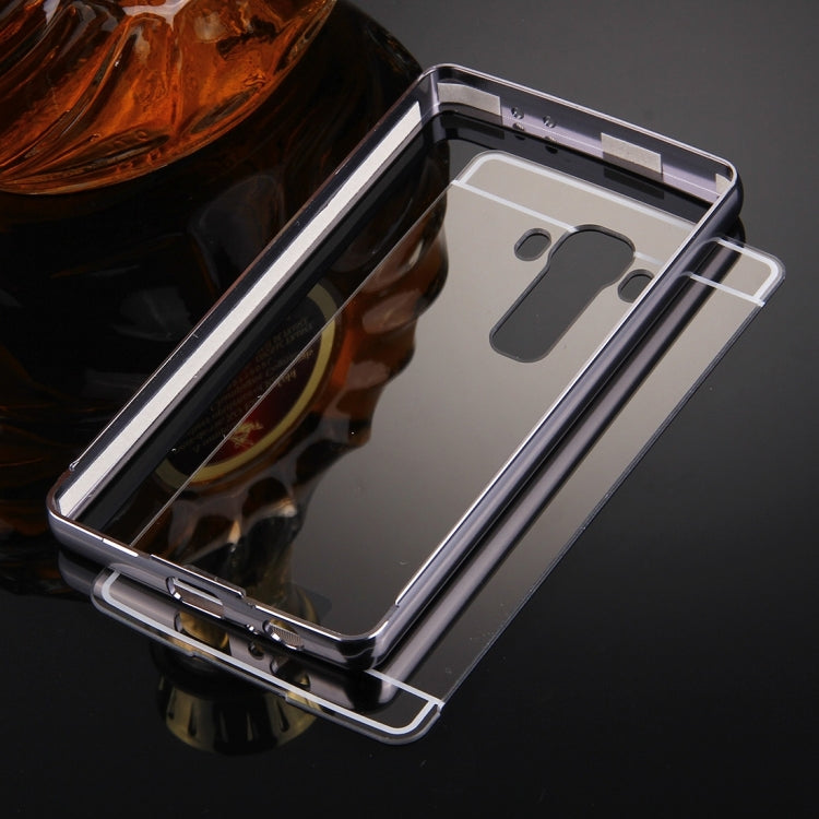 For LG G4 Electroplating Mirror Push Pull PC Protective Case Back Shell Cover + Metal Bumper Frame