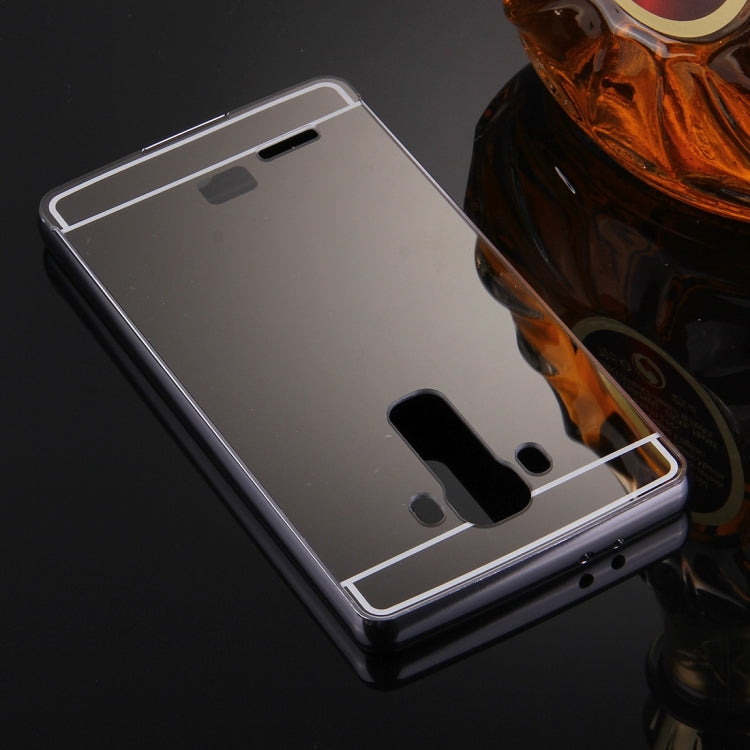 For LG G4 Electroplating Mirror Push Pull PC Protective Case Back Shell Cover + Metal Bumper Frame