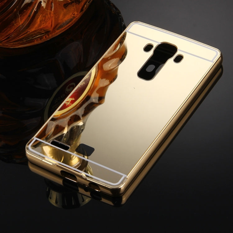 For LG G4 Electroplating Mirror Push Pull PC Protective Case Back Shell Cover + Metal Bumper Frame