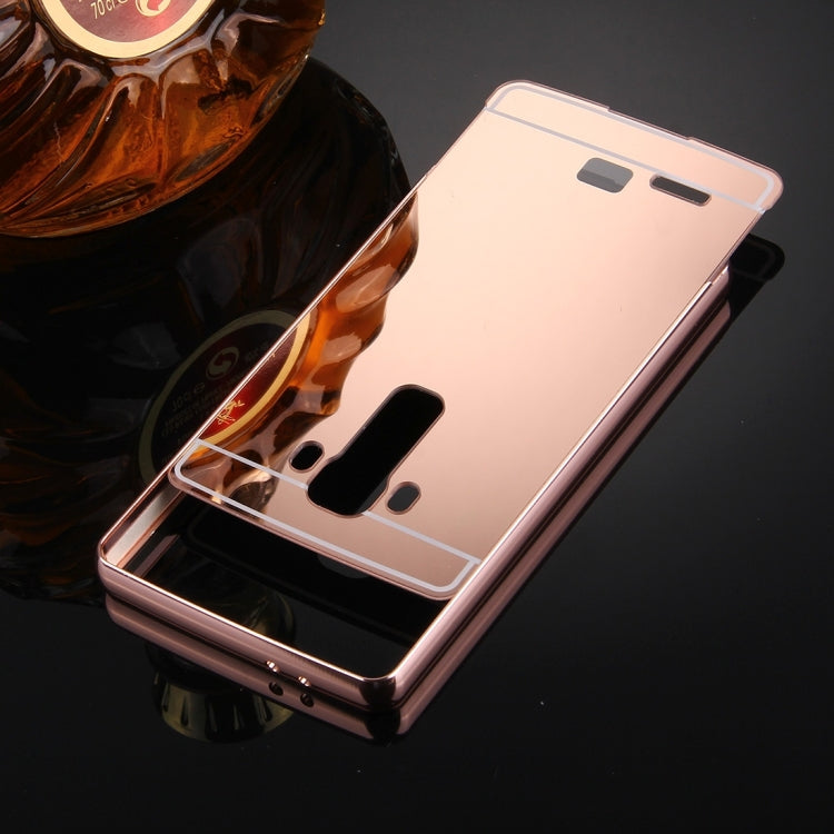 For LG G4 Electroplating Mirror Push Pull PC Protective Case Back Shell Cover + Metal Bumper Frame