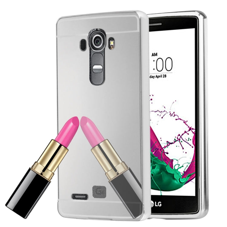 For LG G4 Electroplating Mirror Push Pull PC Protective Case Back Shell Cover + Metal Bumper Frame