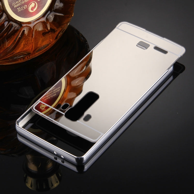 For LG G4 Electroplating Mirror Push Pull PC Protective Case Back Shell Cover + Metal Bumper Frame