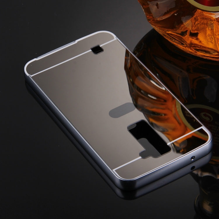 For LG K10 Electroplating Mirror Push Pull PC Protective Case Back Shell Cover + Metal Bumper Frame
