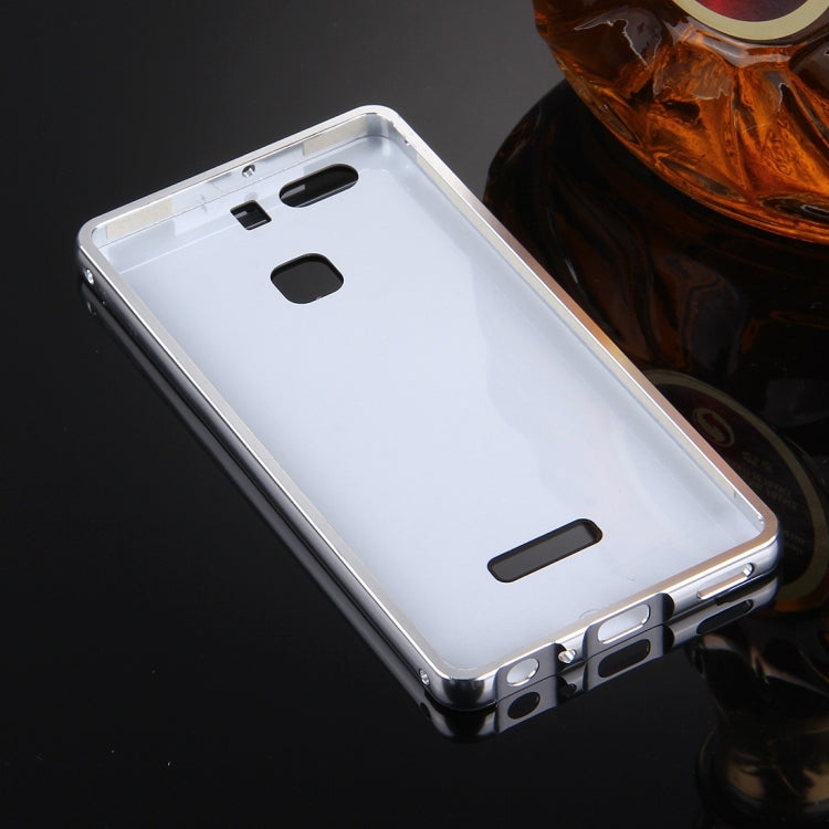 For Huawei P9 Electroplating Mirror Push Pull PC Protective Case Back Shell Cover + Metal Bumper Frame
