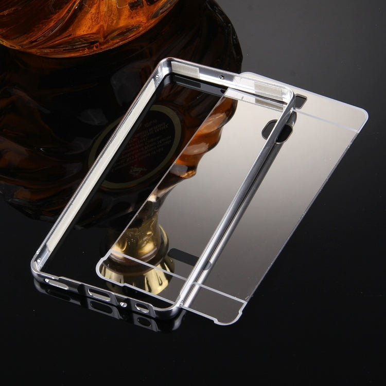 For Huawei P9 Electroplating Mirror Push Pull PC Protective Case Back Shell Cover + Metal Bumper Frame